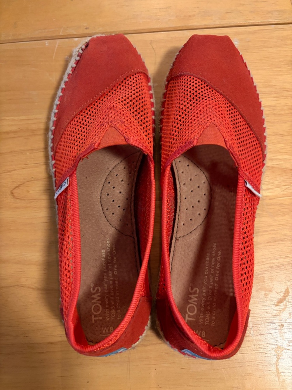 Toms Women's Bright Red Mesh & Suede Espadrilles